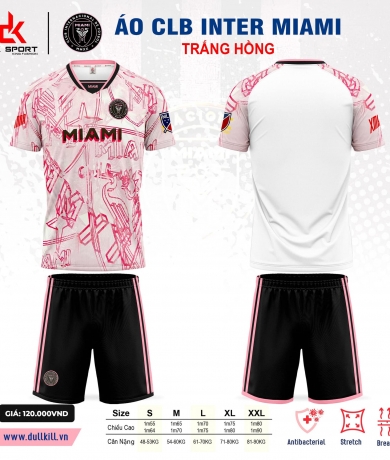 Áo CLB Inter Miami trắng hồng