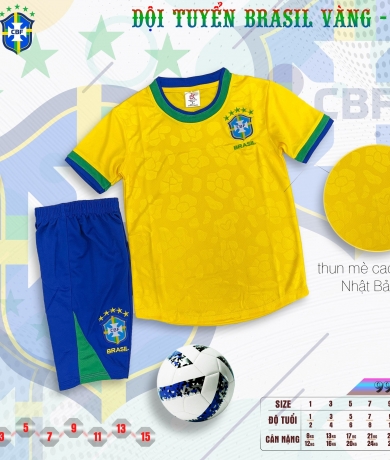Áo bóng đá trẻ em tuyển Brasil