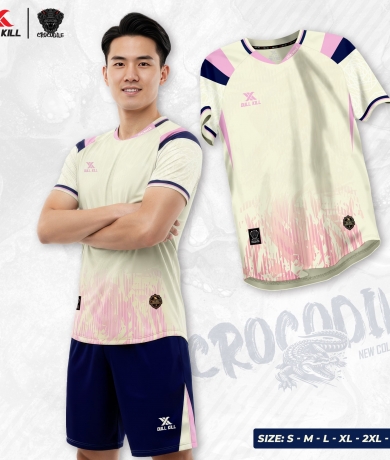Áo bóng đá không logo CROCODILE kem