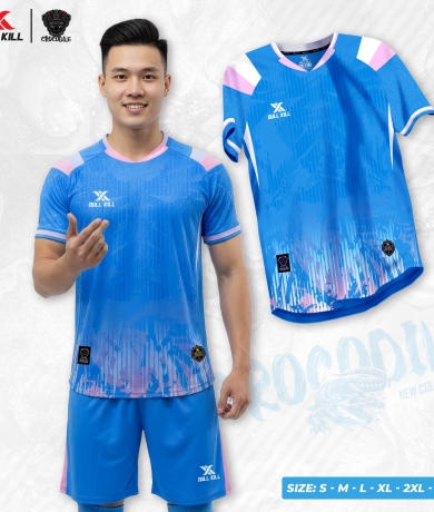 Áo bóng đá không logo CROCODILE xanh da