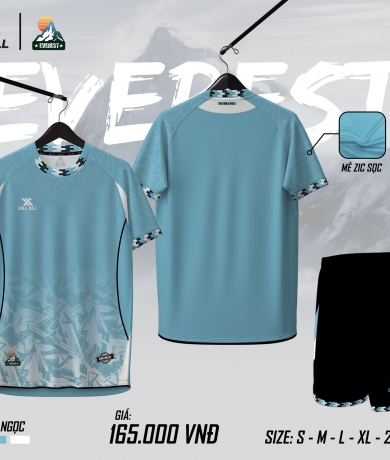 Áo không logo EVEREST xanh ngọc