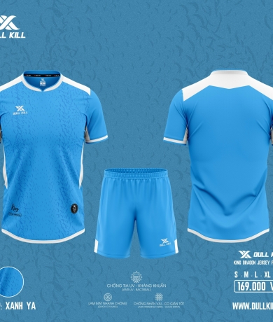 Áo bóng đá không logo King Dragon xanh da trời